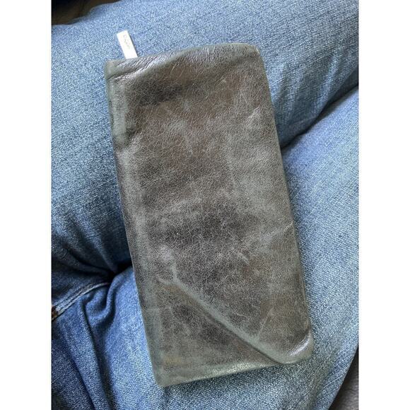 Hobo distressed leather black wallet 8x4 - Picture 1 of 7